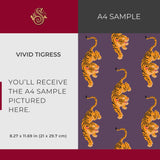 Vivid Tigress | Bold Orange & Purple Maximalist Tiger Wallpaper