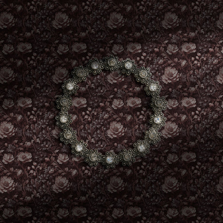A warm dark academia floral wallpaper.