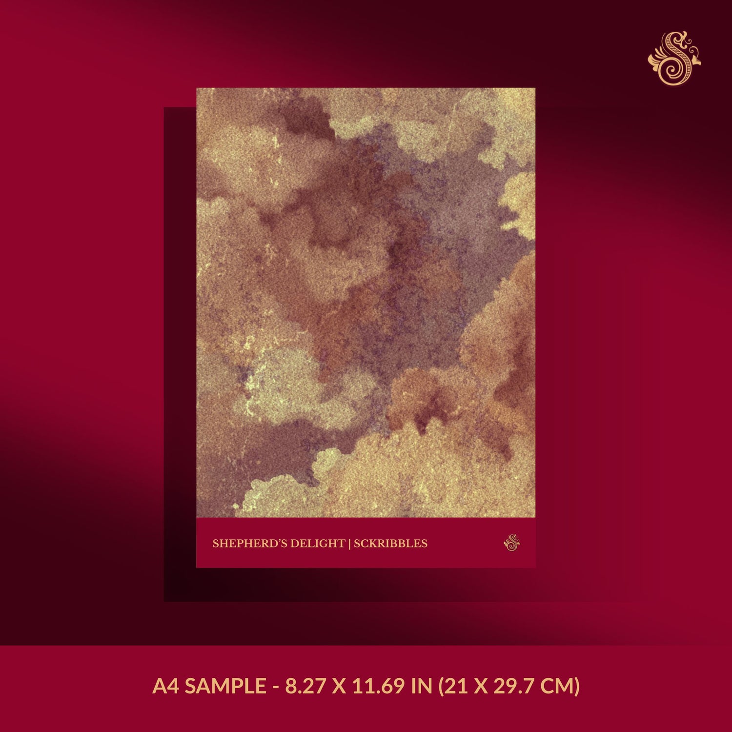 Warm and bright vintage cloud wallpaper sample.