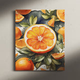 Fresh Watercolor Orange Canvas Wall Art {Morning Citrus} Canvas Wall Art Sckribbles   
