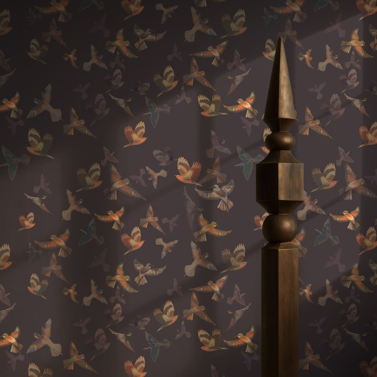 Dark Moody Muted Whimsical Bird Wallpaper {Dreamy Birds}