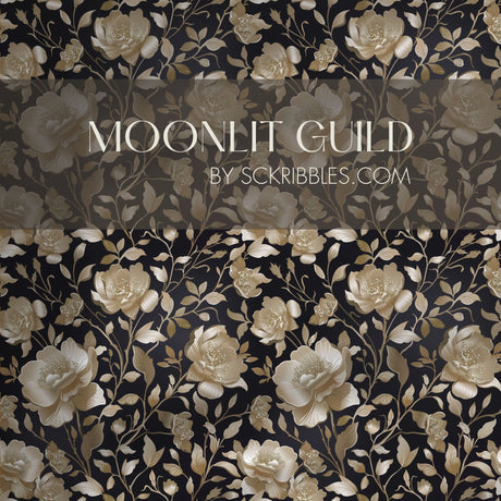 Gold Floral Luxury Chinoiserie Wallpaper {Eden Elegance} Wallpaper Sckribbles Traditional - (Non-Woven) Sample 14'' x 14'' / 35 x 35 cm Moonlit Guild