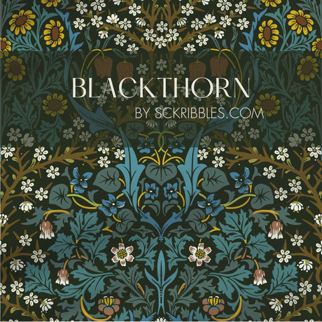 William Morris Wallpaper "Blackthorn" | Vintage Botanical Wallpaper Sckribbles