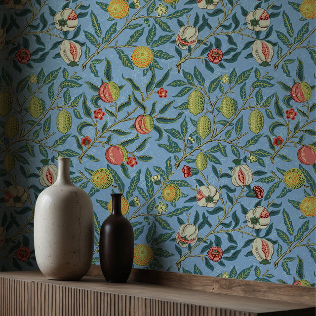 William Morris Wallpaper "Fruit" | Botanical Vintage Pomegranates Wallpaper Sckribbles