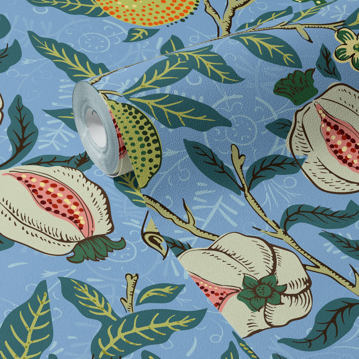 William Morris Wallpaper "Fruit" | Botanical Vintage Pomegranates Wallpaper Sckribbles