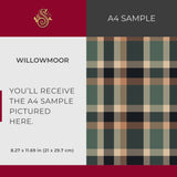 Willowmoor | Classic Green, Peach, & Black Traditional Plaid Wallpaper