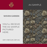 Woven Garden | Muted Moody Botanical Dark Floral Wallpaper