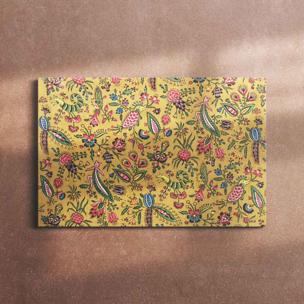"Les Coquecigrues" Exotic Vintage French Fabric Pattern Wall Art Canvas Print Canvas Wall Art Sckribbles   