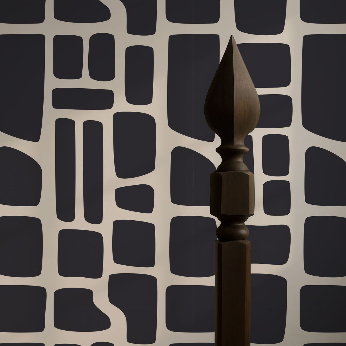 Noir Swell | Bold Abstract Geometrical Masculine Wallpaper