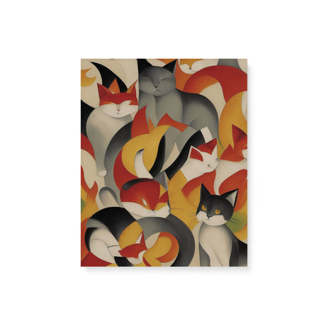 Fun Colorful Wall Art Canvas {Cats Vs Cubism} Canvas Wall Art Sckribbles 8x10  
