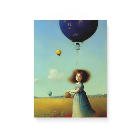 Whimsical Playful Wall Art Canvas {Girl with Balloon V3} Canvas Wall Art Sckribbles 12x16  