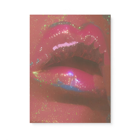 70's Retro Disco Lips Covered in Glitter Canvas Wall Art {Glitter Lips} Canvas Wall Art Sckribbles 18x24  
