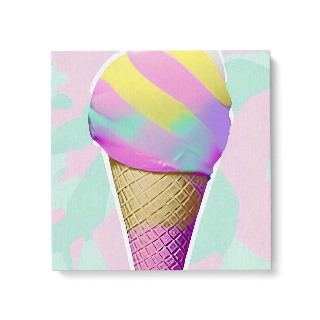 Pastel Ice Cream Cone Canvas Wall Art {I Scream Pastel} Canvas Wall Art Sckribbles 24x24  