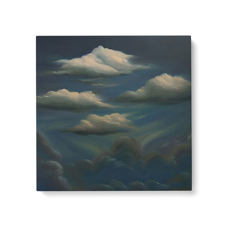 Deep Moody Dark Blue Sky with Clouds Wall Art Canvas {Cloudy Darkness} Canvas Wall Art Sckribbles 24x24  