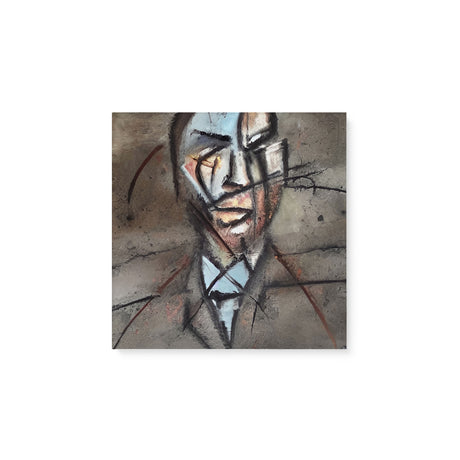 Grunge Brown Abstract Portrait of a Man Wall Art Canvas {To Pontificate} Canvas Wall Art Sckribbles 8x8  