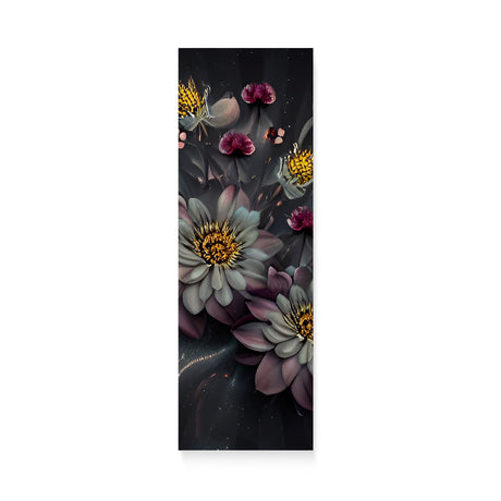 Dark Mysterious Flowers at Night Canvas Wall Art {Deep Floral} Canvas Wall Art Sckribbles 10x30  