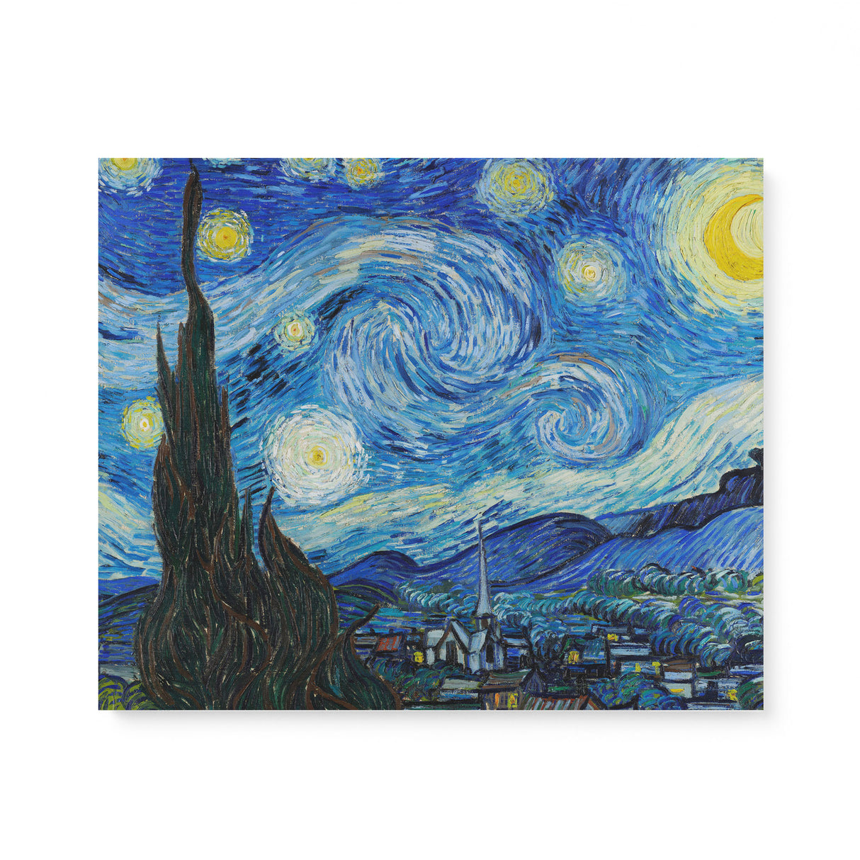 "The Starry Night" Wall Art Canvas Print by Vincent van Gogh Canvas Wall Art Sckribbles 24x20  