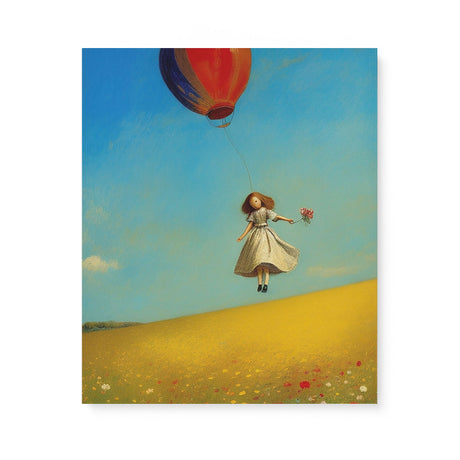 Whimsical Fun Wall Art Canvas {Girl with Balloon V1} Canvas Wall Art Sckribbles 20x24  