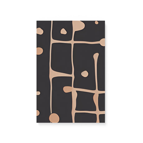Contemporary Abstract Black with Brown Lines and Spots Wall Art Canvas {Stick Splat} Canvas Wall Art Sckribbles 8x12  
