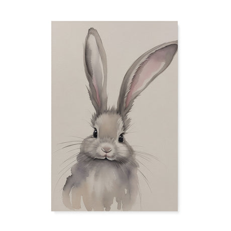 Nursery Watercolor Rabbit Illustration Wall Art Canvas {All Ears} Canvas Wall Art Sckribbles 24x36  