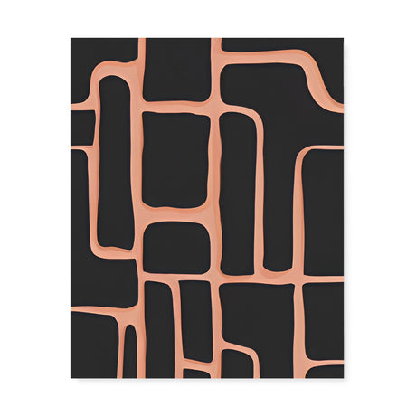 Modern Contemporary Black and Orange Pattern Wall Art Canvas {Zebra Brick} Canvas Wall Art Sckribbles 24x30  
