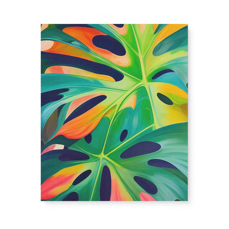 Colorful Monstera Deliciosa Swiss Cheese Wall Art Canvas {Monstera Love} Canvas Wall Art Sckribbles 20x24  