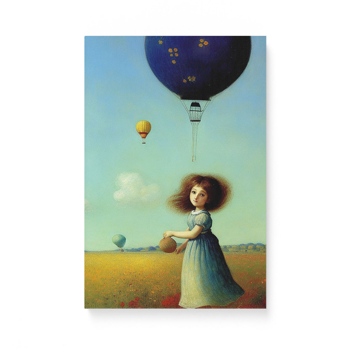 Whimsical Playful Wall Art Canvas {Girl with Balloon V3} Canvas Wall Art Sckribbles 12x18  