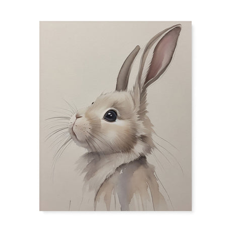 Sweet Rabbit Nursery Wall Art Canvas {Curious Bunny} Canvas Wall Art Sckribbles 24x30  