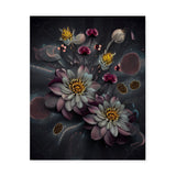 Dark Mysterious Flowers at Night Canvas Wall Art {Deep Floral} Canvas Wall Art Sckribbles 24x30  
