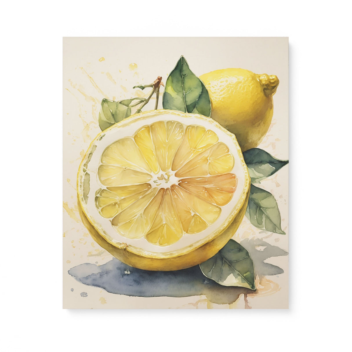Sliced Lemon Bright Kitchen Watercolor Wall Art Canvas {Slice of Sour} Canvas Wall Art Sckribbles 20x24  