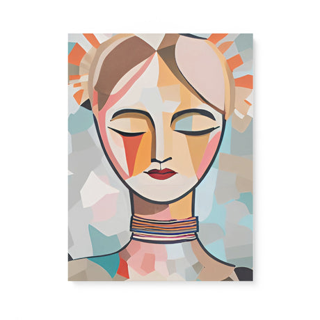 Abstract Portrait of a Bohemian Woman Canvas Wall Art {Boho Babe} Canvas Wall Art Sckribbles 18x24  