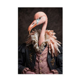 Vintage 18th-Century Flamingo Portrait Wall Art Canvas {The Regal Flamingo} Canvas Wall Art Sckribbles 20x30  