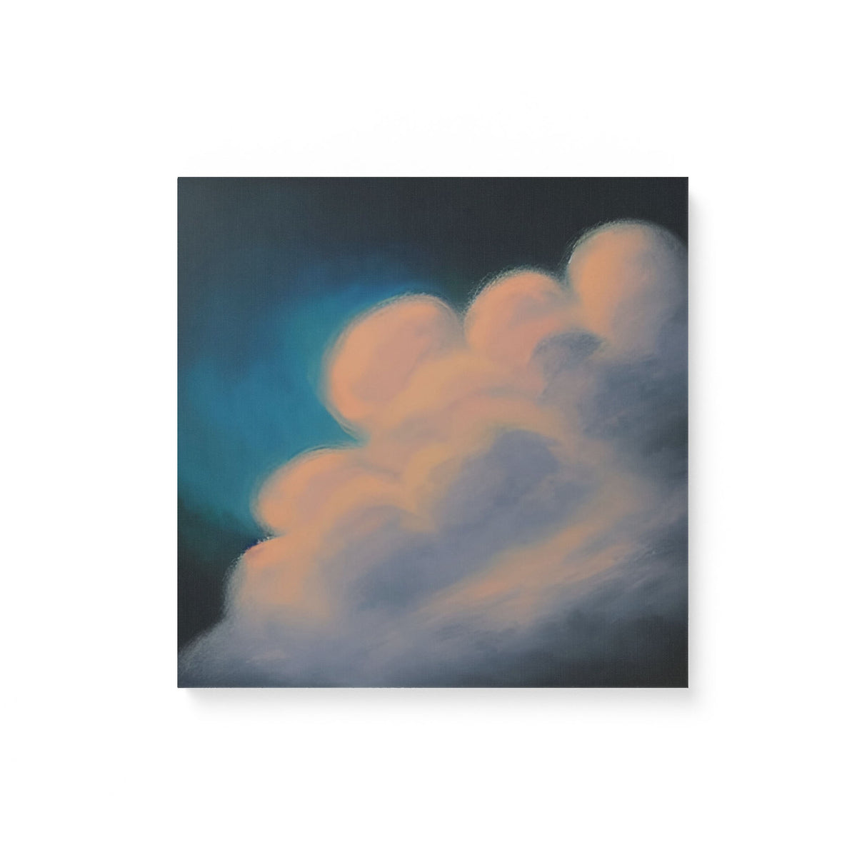 Deep Sad Moody Cloud on Dark Blue Sky Background Canvas Wall Art {The Silver Lining} Canvas Wall Art Sckribbles 16x16  
