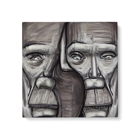 Masculine Black and White Wall Art Canvas {Two Faced} Canvas Wall Art Sckribbles 24x24  