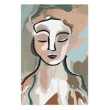 Modern Boho Portrait Canvas Wall Art of a Woman in Neutral Tones {Beige Bohemian} Canvas Wall Art Sckribbles 32x48  