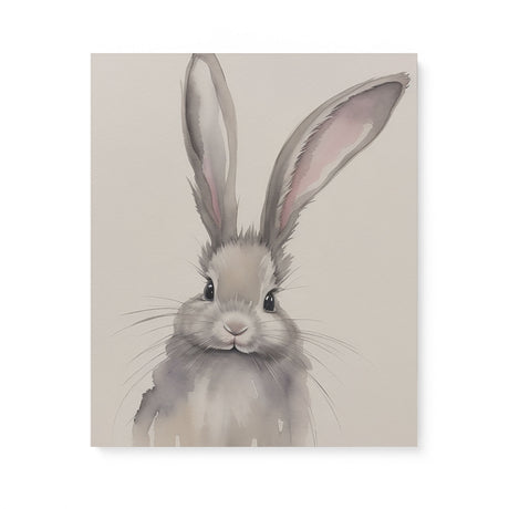 Nursery Watercolor Rabbit Illustration Wall Art Canvas {All Ears} Canvas Wall Art Sckribbles 20x24  