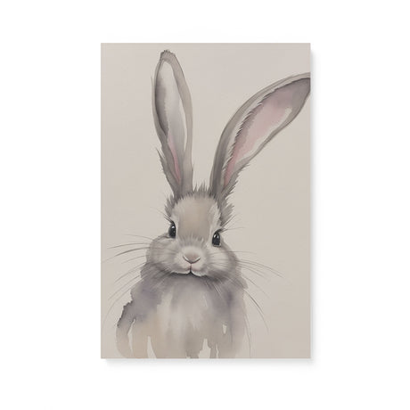 Nursery Watercolor Rabbit Illustration Wall Art Canvas {All Ears} Canvas Wall Art Sckribbles 16x24  