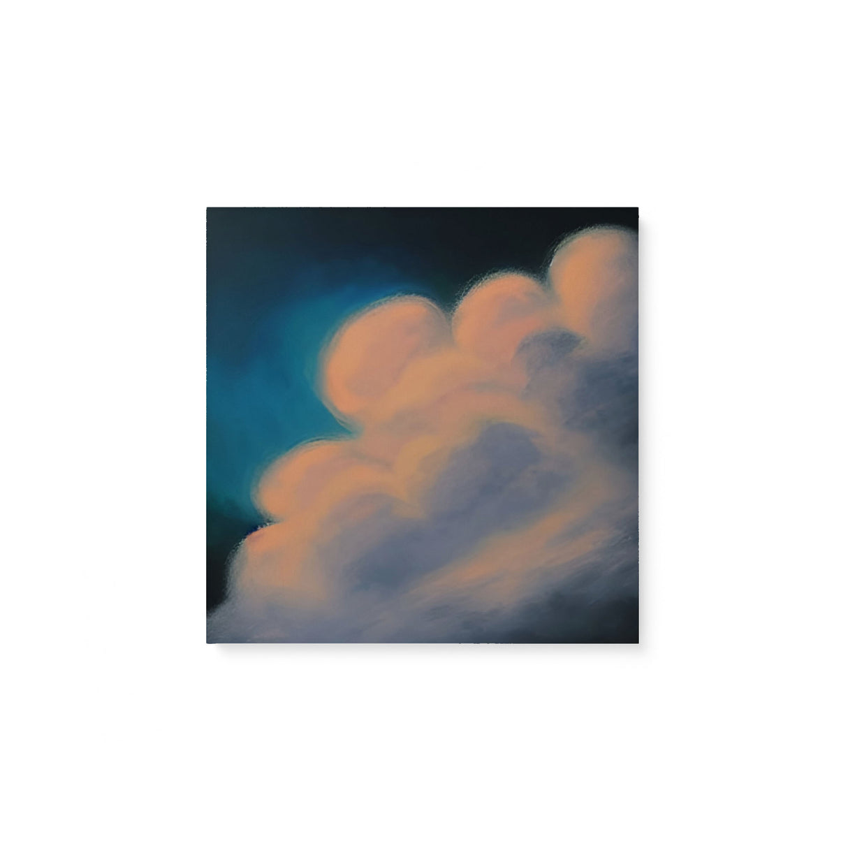 Deep Sad Moody Cloud on Dark Blue Sky Background Canvas Wall Art {The Silver Lining} Canvas Wall Art Sckribbles 8x8  