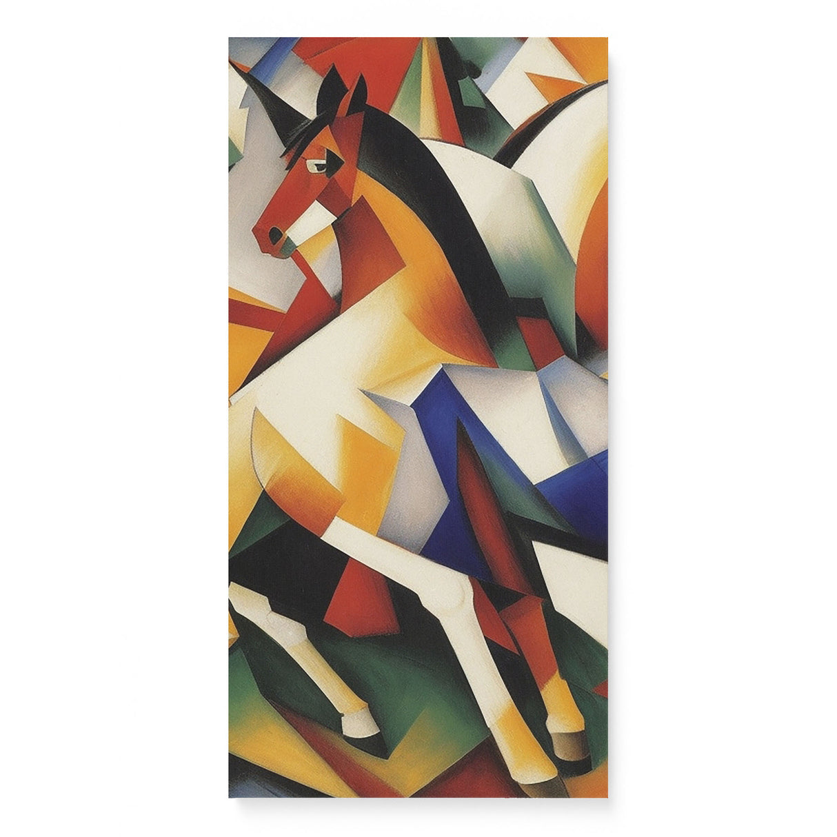 Colorful Cubism Horse Wall Art Canvas {Angled Horses} Canvas Wall Art Sckribbles 16x32  