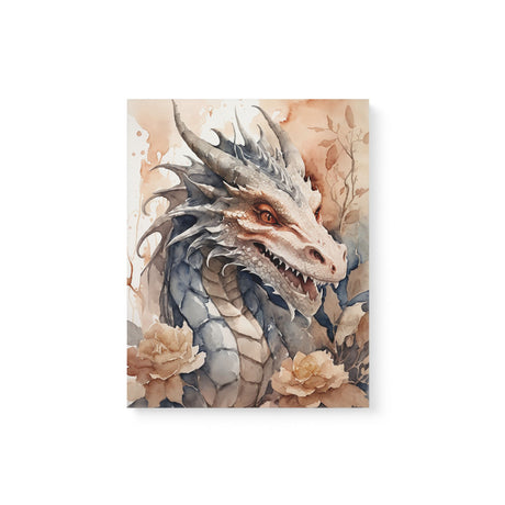 Mythical Medieval Watercolor Wall Art Canvas {World of Dragon} Canvas Wall Art Sckribbles 11x14  