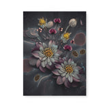 Dark Mysterious Flowers at Night Canvas Wall Art {Deep Floral} Canvas Wall Art Sckribbles 18x24  
