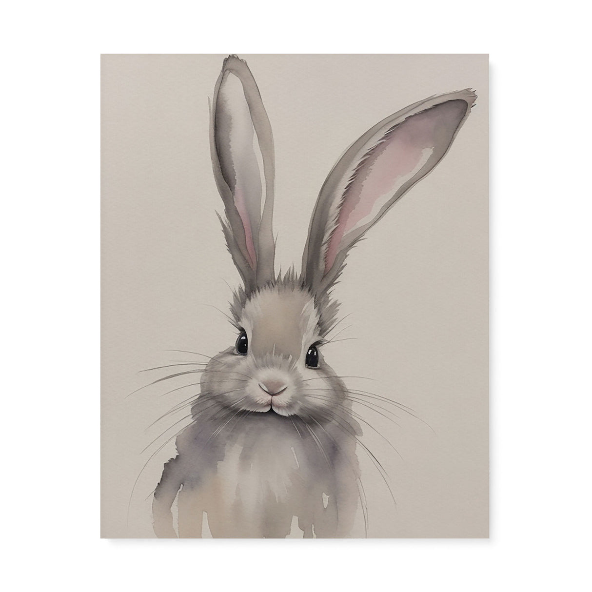 Nursery Watercolor Rabbit Illustration Wall Art Canvas {All Ears} Canvas Wall Art Sckribbles 24x30  