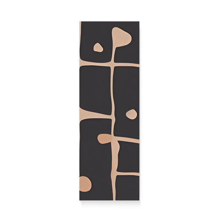 Contemporary Abstract Black with Brown Lines and Spots Wall Art Canvas {Stick Splat} Canvas Wall Art Sckribbles 10x30  
