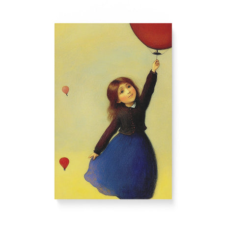 Bright Colorful Fun Wall Art Canvas {Girl with Balloon V2} Canvas Wall Art Sckribbles 12x18  