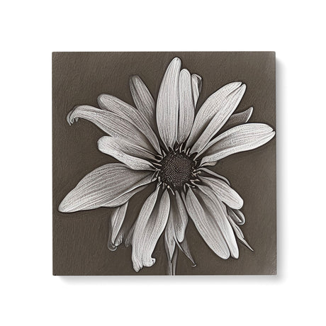 Black and White Neutral Sketch of a Flower Wall Art Canvas {Petal Portrait} Canvas Wall Art Sckribbles 24x24  