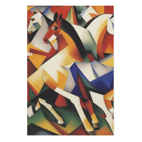 Colorful Cubism Horse Wall Art Canvas {Angled Horses} Canvas Wall Art Sckribbles 32x48  