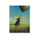 Colorful Whimsical Wall Art Canvas {Girl with Balloon V5} Canvas Wall Art Sckribbles 12x16  