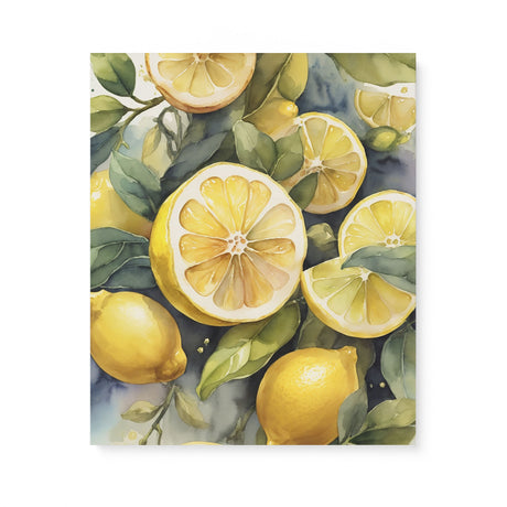 Whimsical Lemon Kitchen Watercolor Wall Art Canvas {Sour Beauty} Canvas Wall Art Sckribbles 20x24  