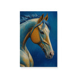 Horse Oil Painting in Blue & Orange Wall Art Canvas {Midnight Equine} Canvas Wall Art Sckribbles 8x12  