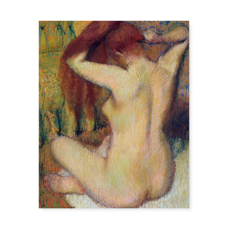 "Woman Combing Her Hair" Vintage Drawing Wall Art Canvas by Edgar Degas Canvas Wall Art Sckribbles 24x30  